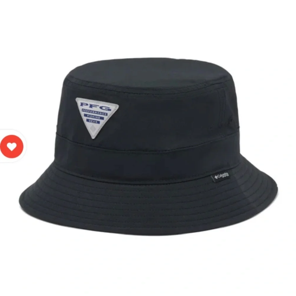 Columbia Black PFG Bucket Hat with Patch Logo